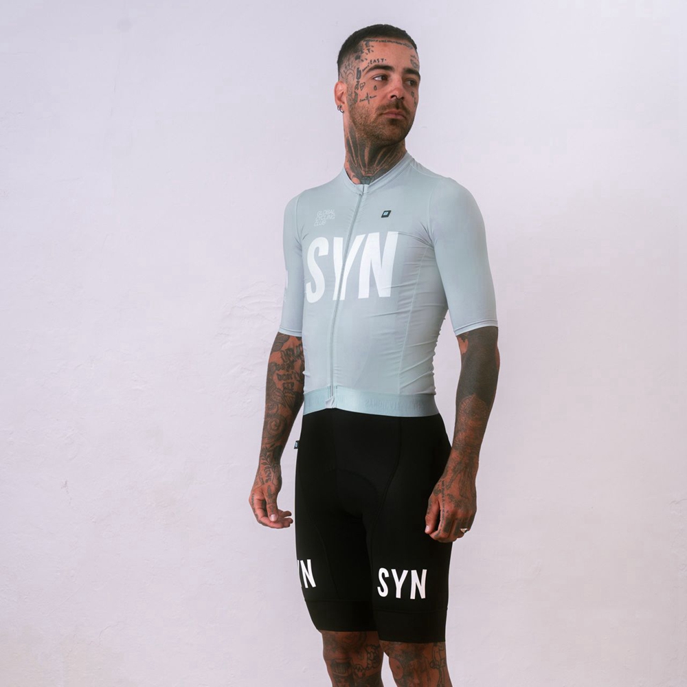 Silver gray short sleeved cycl - Cycling Bib Shorts ulasan dan harga